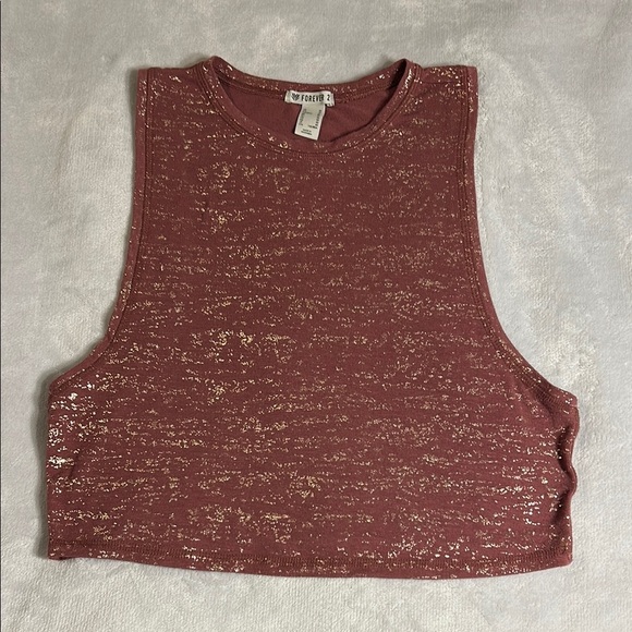 Forever 21 Tops - Forever 21 Burgundy Crop Muscle Tee